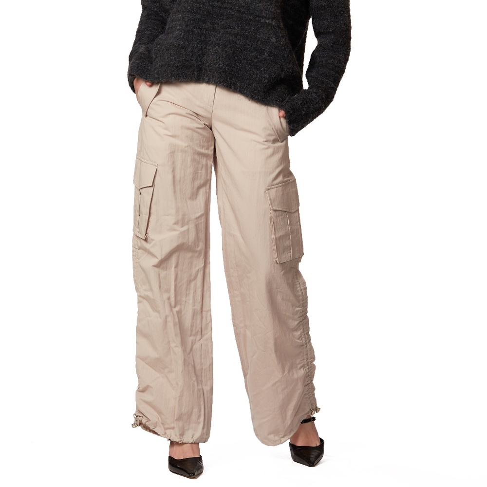 System Beige Drawstring Cargo Pants; Size XS; NEVER WORN - Picture 4 of 8
